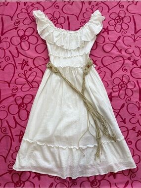 Vintage 90s/ Early 00s Y2K White Allen B. by Allen Schwartz White Midi Dress